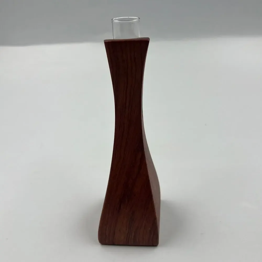 Vintage MCM Wood Test Tube Vial Bud Vase Propagation Macacauba Walnut‎ Mini - Picture 6 of 9